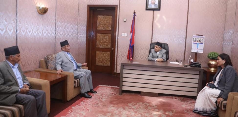 Speaker Ghimire and Prachanda Talk About Ending House Obstruction
