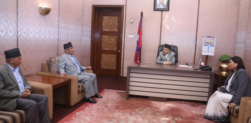 Speaker Ghimire and Prachanda Talk About Ending House Obstruction