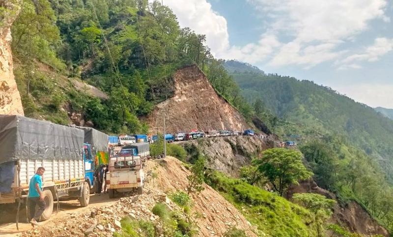 Landslide Blocks Karnali Highway, Disrupts Travel in Multiple Districts