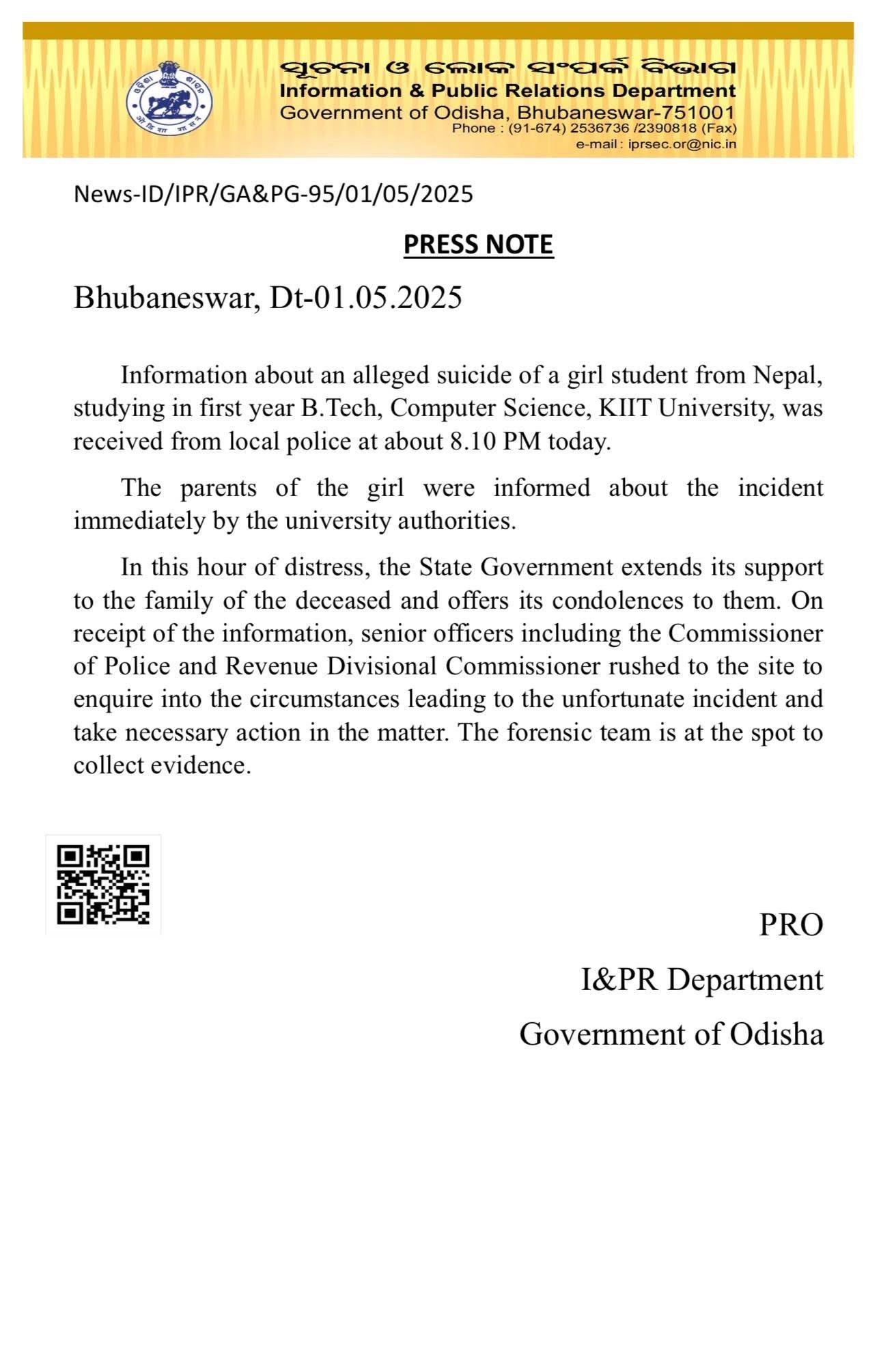Three Months On, Another Nepali Loses Life at KIIT, Bhuwaneswar