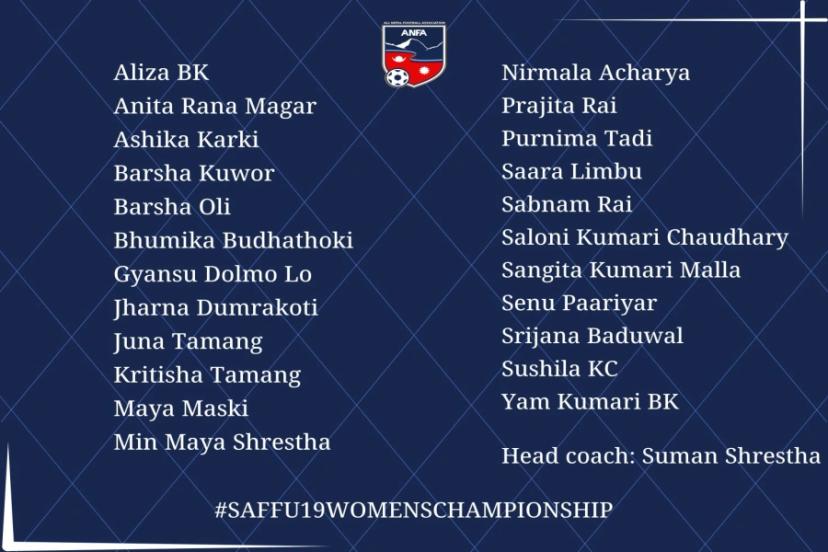 Nepal Names 23 for SAFF U-19 Women’s Cup