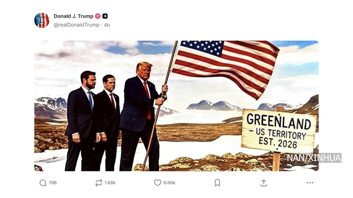 Trump Posts Photos Planting US Flag in Greenland, Meets European Leaders