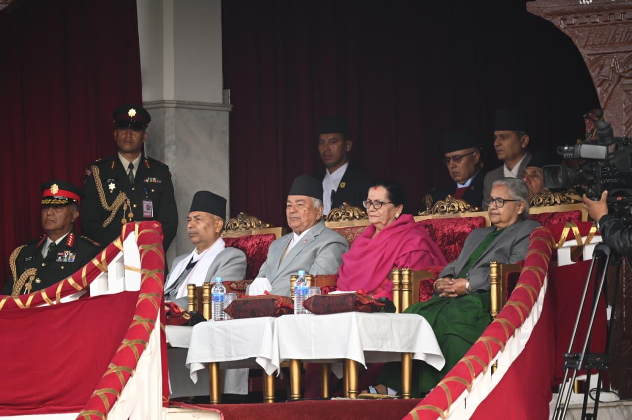 President Poudel Attends National Democracy Day Ceremony at Tundikhel