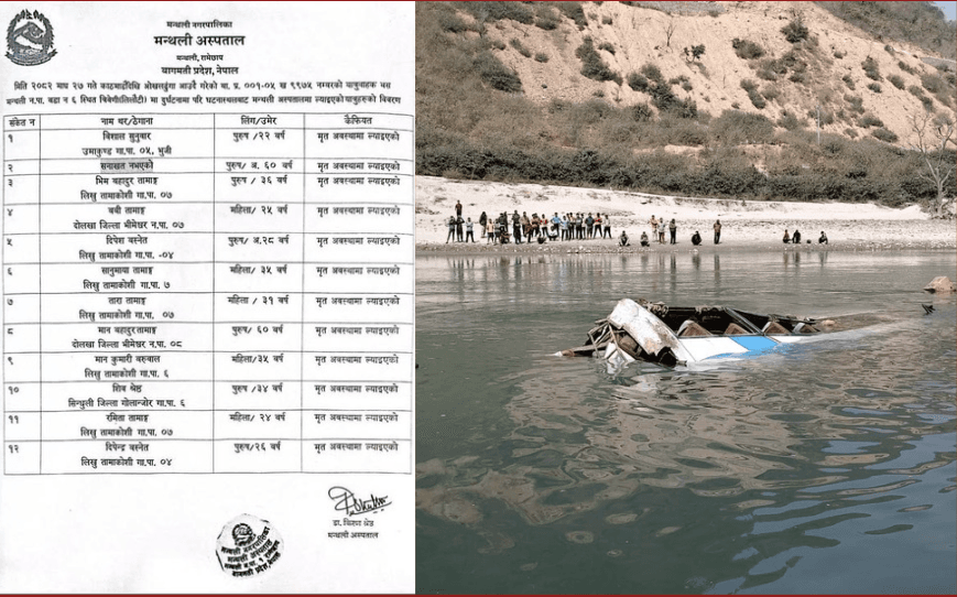 11 of 12 Victims Identified in Ramechhap Bus Tragedy