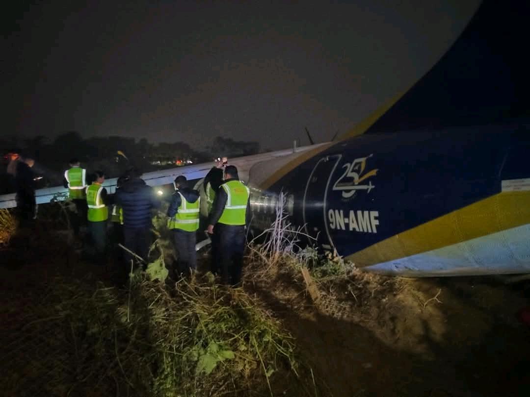 Buddha Air Plane Goes Past Runway While Landing at Bhadrapur