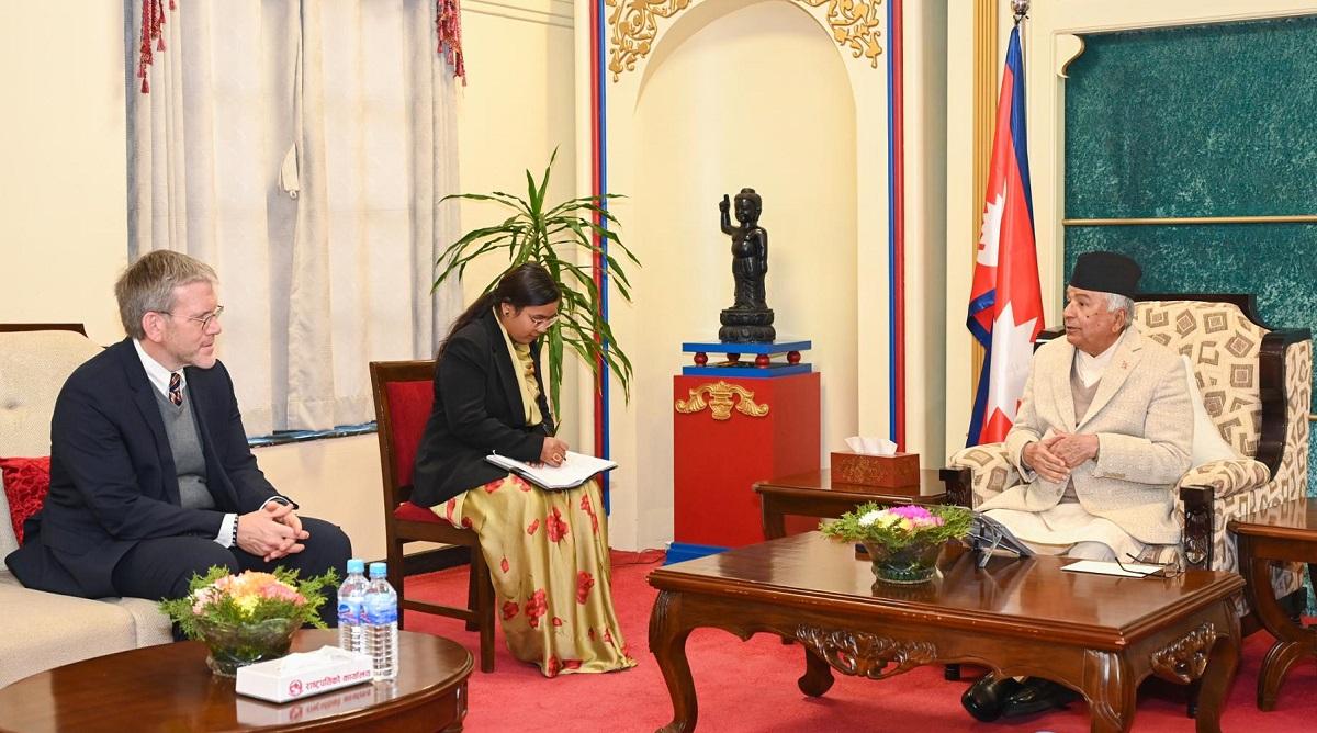 US Ambassador Dean R. Thompson Pays Farewell Call on President Paudel